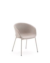 Load image into Gallery viewer, Yvette chair in beige chenille and steel legs in a beige finish