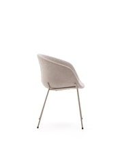 Load image into Gallery viewer, Yvette chair in beige chenille and steel legs in a beige finish - image 2