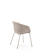 Load image into Gallery viewer, Yvette chair in beige chenille and steel legs in a beige finish - image 3