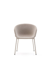 Load image into Gallery viewer, Yvette chair in beige chenille and steel legs in a beige finish - image 4