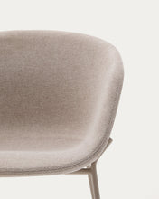 Load image into Gallery viewer, Yvette chair in beige chenille and steel legs in a beige finish - image 7