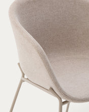 Load image into Gallery viewer, Yvette chair in beige chenille and steel legs in a beige finish - image 8