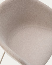 Load image into Gallery viewer, Yvette chair in beige chenille and steel legs in a beige finish - image 9