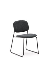 Load image into Gallery viewer, Meli stackable chair in grey chenille with grey metal legs FSC Mix Credit