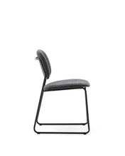 Load image into Gallery viewer, Meli stackable chair in grey chenille with grey metal legs FSC Mix Credit - image 2