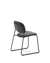 Load image into Gallery viewer, Meli stackable chair in grey chenille with grey metal legs FSC Mix Credit - image 3
