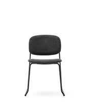 Load image into Gallery viewer, Meli stackable chair in grey chenille with grey metal legs FSC Mix Credit - image 4