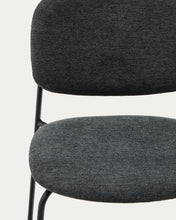 Load image into Gallery viewer, Meli stackable chair in grey chenille with grey metal legs FSC Mix Credit - image 9