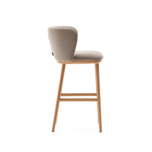Load image into Gallery viewer, Ciselia stool brown chenille solid ash wood natural tone finish FSC Mix Credit 65 cm - image 3
