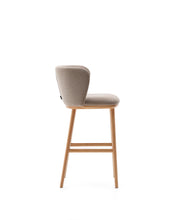 Load image into Gallery viewer, Ciselia stool brown chenille solid ash wood natural tone finish FSC Mix Credit 65 cm - image 4