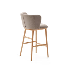 Load image into Gallery viewer, Ciselia stool brown chenille solid ash wood natural tone finish FSC Mix Credit 65 cm - image 5