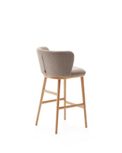 Load image into Gallery viewer, Ciselia stool brown chenille solid ash wood natural tone finish FSC Mix Credit 65 cm - image 6