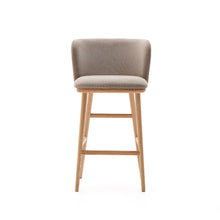 Load image into Gallery viewer, Ciselia stool brown chenille solid ash wood natural tone finish FSC Mix Credit 65 cm - image 7