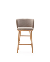 Load image into Gallery viewer, Ciselia stool brown chenille solid ash wood natural tone finish FSC Mix Credit 65 cm - image 8