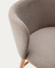 Load image into Gallery viewer, Ciselia stool brown chenille solid ash wood natural tone finish FSC Mix Credit 65 cm - image 13