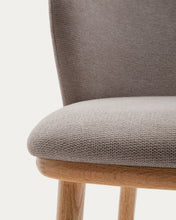 Load image into Gallery viewer, Ciselia stool brown chenille solid ash wood natural tone finish FSC Mix Credit 65 cm - image 15