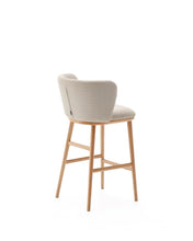 Load image into Gallery viewer, Ciselia stool beige chenille and solid ash wood natural tone finish FSC Mix Credit 65 cm - image 6