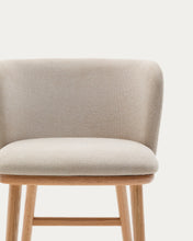 Load image into Gallery viewer, Ciselia stool beige chenille and solid ash wood natural tone finish FSC Mix Credit 65 cm - image 12