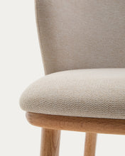 Load image into Gallery viewer, Ciselia stool beige chenille and solid ash wood natural tone finish FSC Mix Credit 65 cm - image 15