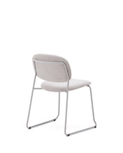 Load image into Gallery viewer, Meli stackable chair in beige chenille with beige metal legs FSC Mix Credit - image 3