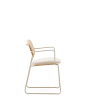 Load image into Gallery viewer, Meli chair in ash veneer with beige chenille seat and beige metal structure FSC Mix Credit - image 2