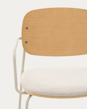 Load image into Gallery viewer, Meli chair in ash veneer with beige chenille seat and beige metal structure FSC Mix Credit - image 7