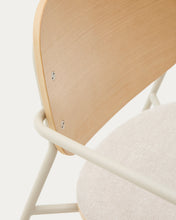 Load image into Gallery viewer, Meli chair in ash veneer with beige chenille seat and beige metal structure FSC Mix Credit - image 8