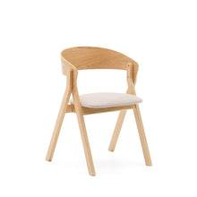 Load image into Gallery viewer, Godia chair in ash veneer with a natural finish and beige chenille