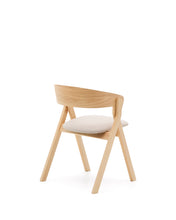 Load image into Gallery viewer, Godia chair in ash veneer with a natural finish and beige chenille - image 6