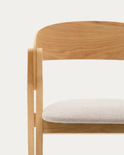 Load image into Gallery viewer, Godia chair in ash veneer with a natural finish and beige chenille - image 11