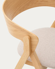 Load image into Gallery viewer, Godia chair in ash veneer with a natural finish and beige chenille - image 12
