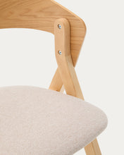 Load image into Gallery viewer, Godia chair in ash veneer with a natural finish and beige chenille - image 13