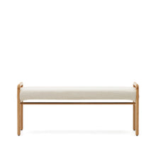 Load image into Gallery viewer, Macaret bench with removable cover solid oak wood with natural finish 120 cm FSC Mix Credit - image 2