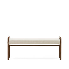 Load image into Gallery viewer, Macaret bench with removable cover solid oak wood with walnut finish 120 cm FSC Mix Credit
