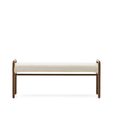 Load image into Gallery viewer, Macaret bench with removable cover solid oak wood with walnut finish 120 cm FSC Mix Credit - image 2