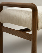 Load image into Gallery viewer, Macaret bench with removable cover solid oak wood with walnut finish 120 cm FSC Mix Credit - image 8