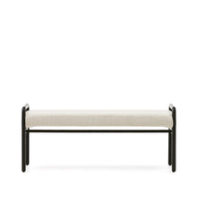 Load image into Gallery viewer, Macaret bench with removable cover solid oak wood with black finish 120 cm FSC Mix Credit