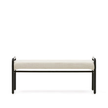 Load image into Gallery viewer, Macaret bench with removable cover solid oak wood with black finish 120 cm FSC Mix Credit - image 2