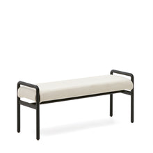 Load image into Gallery viewer, Macaret bench with removable cover solid oak wood with black finish 120 cm FSC Mix Credit - image 3
