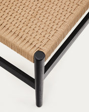 Load image into Gallery viewer, Zaide bench made of solid oak wood in a black finish and rope cord seat, 120 cm, FSC 100% - image 6