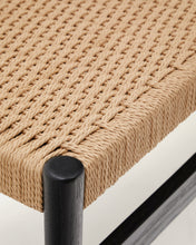 Load image into Gallery viewer, Zaide bench made of solid oak wood in a black finish and rope cord seat, 120 cm, FSC 100% - image 7