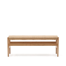 Load image into Gallery viewer, Zaide bench made of solid oak wood in a natural finish and rope cord seat, 120 cm, FSC 100% - image 2