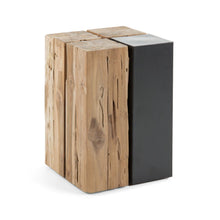 Load image into Gallery viewer, Kwango solid teak wood and metal side table, 29 x 45 cm
