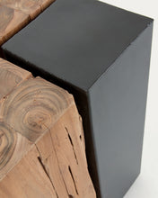 Load image into Gallery viewer, Kwango solid teak wood and metal side table, 29 x 45 cm - image 6