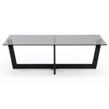 Load image into Gallery viewer, Black glass Plam coffee table 120 x 70 cm - image 2