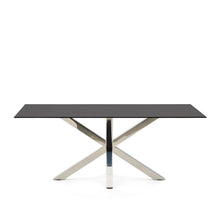 Load image into Gallery viewer, Argo table with black glass and steel legs 200 x 100 cm - image 2