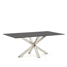 Load image into Gallery viewer, Argo table with black glass and steel legs 200 x 100 cm - image 3