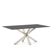 Load image into Gallery viewer, Argo table with black glass and steel legs 200 x 100 cm - image 4