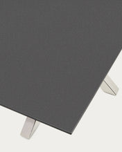Load image into Gallery viewer, Argo table in frosted black glass and stainless steel legs 180 x 100 cm - image 5