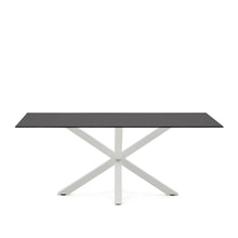 Load image into Gallery viewer, Argo table in frosted black glass and steel legs with black finish 200 x 100 cm - image 2
